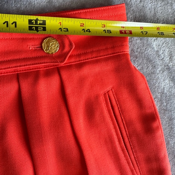 Vintage Escada Margaretha Ley Red Wool High Waist Designer Pants EU 42 - Picture 9 of 13